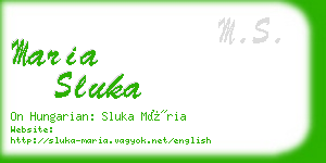 maria sluka business card